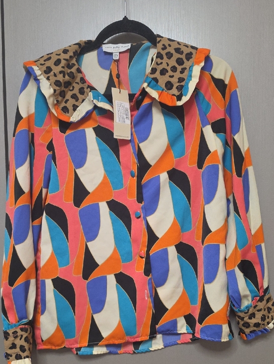 Never Fully Dressed Tops - Contrast Leopard Shirt NWT Size 4